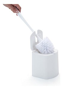 Escova Sanitária Com Suporte Quadrado Tampa Articulável Branco Arthi