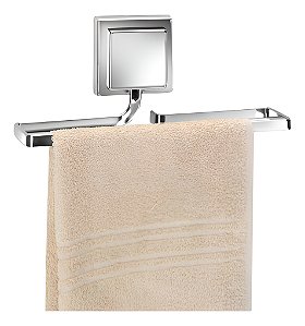 Porta Toalha 3M Rosto Barra Banheiro Lavabo Toalheiro Cromo Fosco Arthi