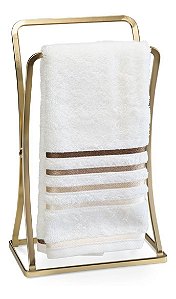 Suporte Porta Toalha De Bancada P/ Lavabo Banheiro Dourado Fosco Luxo Arthi