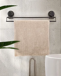 Porta Toalha Banho Toalheiro Banheiro Ventosa Preto Sem Furos Arthi