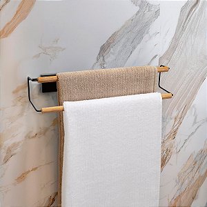 Porta Toalha Banho Duplo Sem Furos Eco Design ~ Arthi Black