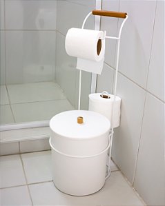 Suporte De Chão Para Papel Higiênico Com Lixeira Tampa ~ Arthi White