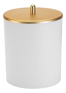 Lixeira 5 Litros Multiuso Com Tampa Plástico Diversas Cores Branco/dourado