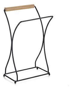 Porta Toalha Duplo Rosto Lavabo Aço Preto Eco Design Arthi