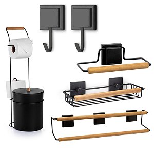 Kit Banheiro Eco Design com 6 Acessórios ~ Arthi Preto