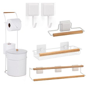 Kit Banheiro Eco Design com 6 Acessórios ~ Arthi Branco