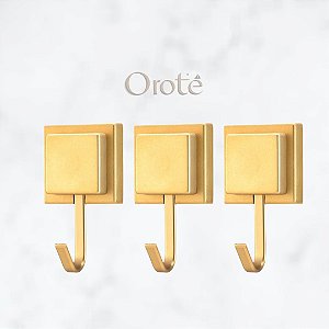 Kit Acessórios Banheiro 3 Peças Sem Furo 3M Dourado ~ Arthi