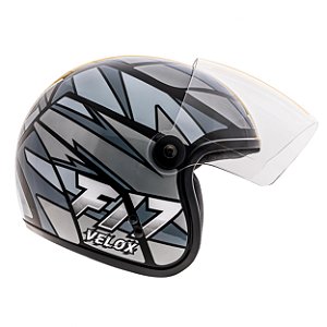 Capacete De Moto Fly F17 Hg Velox Preto Com Grafite  58