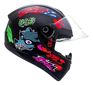 Capacete De Moto Fly Drive Hg 2 Loko Preto Fosco  58