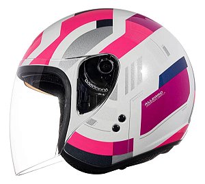 Capacete Allegro Reverse Branco Pink Brilhante ~ Bieffe  60