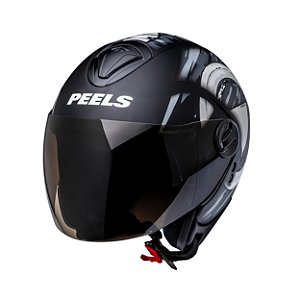 Capacete Aberto Freeway M Play Preto Grafite Fosco ~ Peels  56