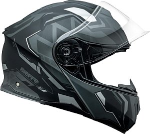 Capacete Escamoteavel Oculos Bieffe Bdynamic Preto Fosco Grafite  58