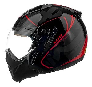 Capacete Mirage Edge Preto e Vermelho Com Óculos ~ Peels