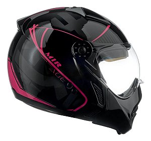 Capacete Mirage Edge Preto E Pink Com Óculos ~ Peels  58