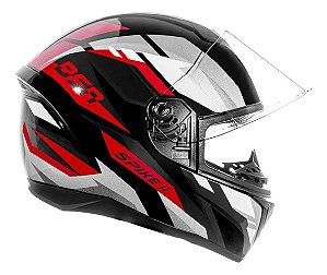 Capacete Fechado 2 BSN Preto Vermelho ~ Peels Spike  58