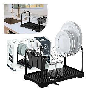 Escorredor Master Duplo Arthi Cromado Black Com Bica