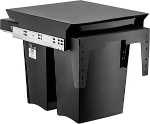 Lixeira Deslizante Dupla 30L Ecológica Para Cozinha Master Preta Schmitt