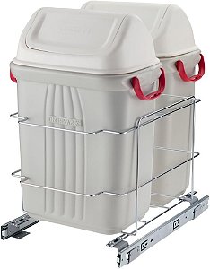 Lixeira Dupla Deslizante Cesto De Lixo 19l Cozinha Planejada Schmitt
