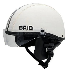 Capacete Coquinho Scooter Bike Moto Elétrica Br101 Vision Cristal Branco  P