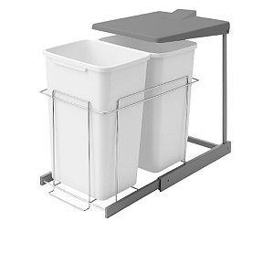 Lixeira Deslizante Dupla Cromo 15l 375 X 510 X 460 Schmitt