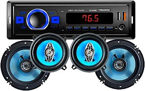 Kit Auto Rádio 2 Alto Falantes 6 2 Alto Falantes 5 50W RS2665BR Smart Kit Line Roadstar