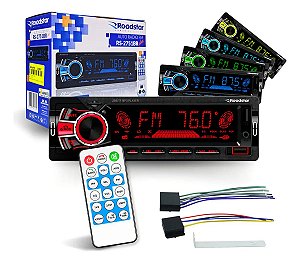 Som Automotivo Roadstar RS2751BR Bluetooth 2 USB 7 Cores Radio FM