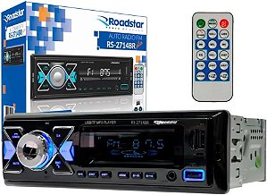 Auto Rádio Para Carro Bt Fm Aceita Controle Distancia 4 Rca Roadstar RS2714BR