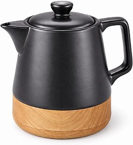 Chaleira Elétrica de Porcelana Tuut Elegance 1L com Base 360° e Detalhe Amadeirado Design Clássico voltage 127V