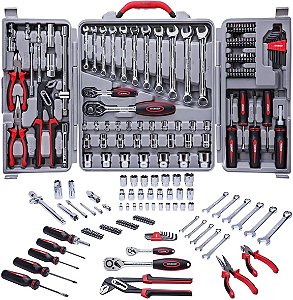 Kit Maleta de Ferramentas Worker 110 Peças Aço Cromo Vanádio Combinada
