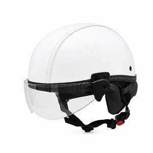 Capacete Coquinho Kraft Com Viseira Bike Moto Elétrica  P Branco