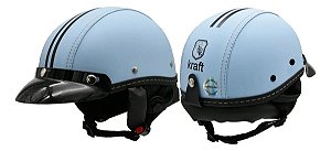 Capacete Coquinho Kraft Com Viseira Bike Moto Elétrica Azul  G