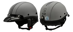 Capacete Coquinho Kraft Com Viseira Bike Moto Elétrica Cinza  P