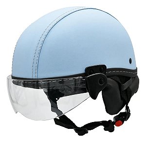 Capacete Coquinho Kraft Bike Elétrica Scooter Skate Viseira Azul Claro  P