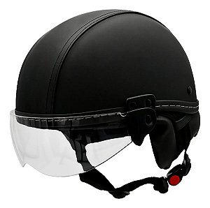 Capacete Coquinho Kraft Bike Elétrica Scooter Skate Viseira Preto Preto  P