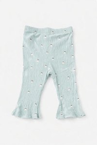 Legging verde florzinha branca​