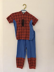 Pijama Homem Aranha com capuz em malha, Marvel, tamanho 3 anos