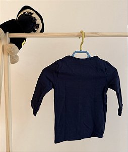 Blusa de manga comprida em malha azul, Marca Reserva, tamanho 3 anos