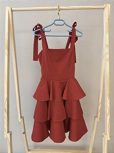 Vestido de festa curto vermelho, Marca BobbyLulu, tamanho 14 anos