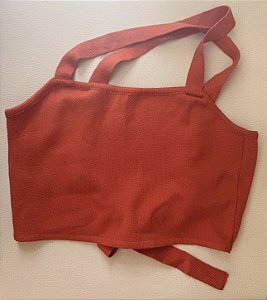 Cropped laranja, malha, Marca YoBoh!, tamanho 12 anos