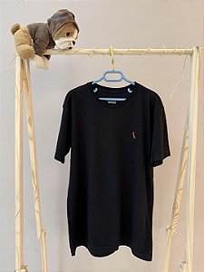 Blusa de malha na cor preta sem estampa, marca Reserva, tamanho 14 anos