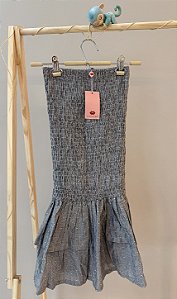 Vestido tomara que caia, cinza, com lastex, Marca Wanderlust, tamanho 16 anos