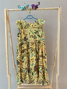 Vestido Amarelo Pássaros - Trois Petit - Tam: 10 anos