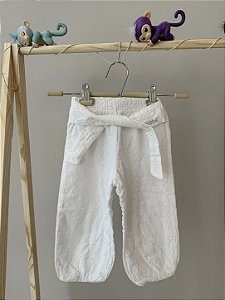 Calça em laise branca, Marca Green Clothing, TAM 1