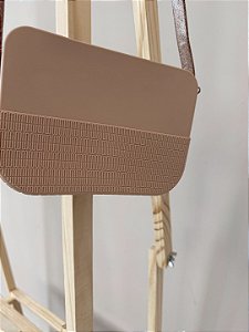 Bolsa rosa claro, com alça rosa brilho regulável, Marca Melissa
