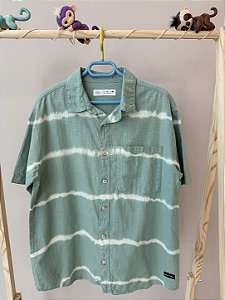 Camisa social verde tie dye, Marca Zara, TAM 10