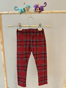 Legging Xadrez Vermelho - H&M - Tam: 4 anos
