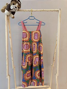 TAM 12. Fábula. Vestido midi laranja colorido