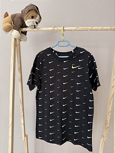 TAM L (juvenil). Nike. Blusa de malha preta com logotipo Nike