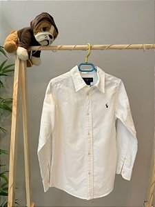 TAM 7 - Ralph Lauren - Camisa de Botão Manga Comprida Branca