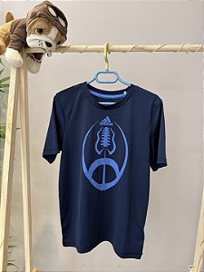TAM 7 - Adidas - Blusa azul com estampa de bola de beisebol